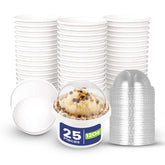 Paper Ice Cream Cup White 12 OZ With Dome Lid