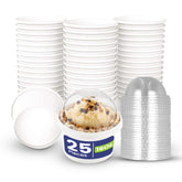 Paper Ice Cream Cup White 16 OZ With Dome Lid