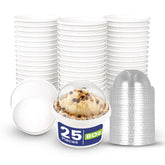Paper Ice Cream Cup White 8 Oz With Dome Lid