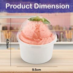 Paper Ice Cream Cup 8 OZ With Dome Lid 1X1000 Pieces