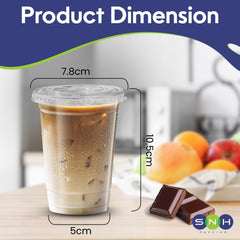Disposable Plastic Cup Clear 10oz With Flat Lid