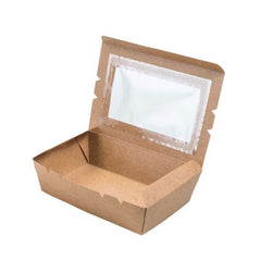 Kraft Lunch Box With Window 10 Pieces