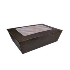 Paper Meal Box With Window Black 20 Pieces