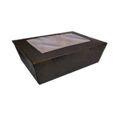 Paper Meal Box With Window Black 20 Pieces