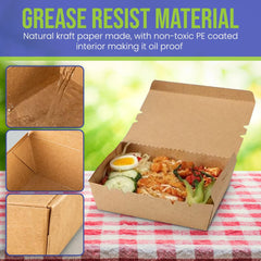 Kraft Lunch Box Without Window 25 Pieces