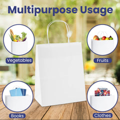 White Paper Bag Twisted Handle 50 Pieces