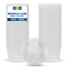 Clear Round Microwave Container 525CC With Lid