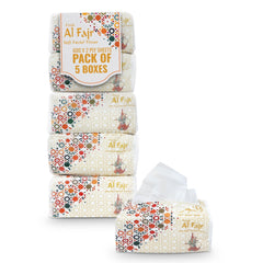 Al Fajr Nylon Facial Tissue 600 Sheet 2 Ply Pack 5 Pieces