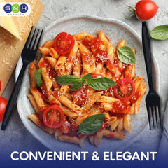 Black Plastic Fork Heavy Duty Cutlery 50 Pieces