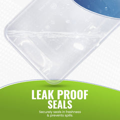 Clear Microwavable Container Rectangle 1000ML With Lid