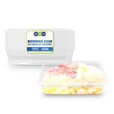 Clear Microwavable Container Rectangle 500ML With Lid