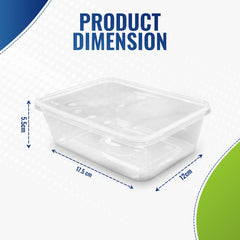 Clear Microwavable Container Rectangle 750ML With Lid