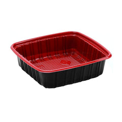 Microwave Container Red Black With Lid 1X200 Pieces