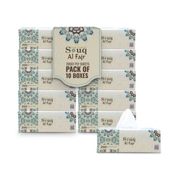 Souq Al Fajr Facial Tissue 200 Sheet 1 Ply Pack 10 Pieces