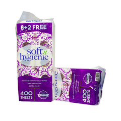 Toilet Roll Tissues 400 Sheet Pack of 10 Pieces