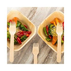 Disposable Wooden Forks Beige 90GM 50 Pieces