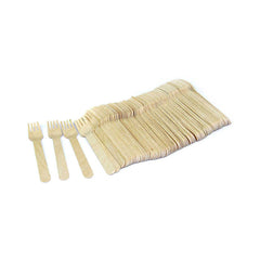 Disposable Wooden Forks Beige 90GM 50 Pieces