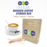 Wooden Coffee Stirrer 190MM Box 1000 Pieces