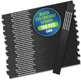 Eco Friendly Black Biodegradable Straw 6MM 100 Pieces