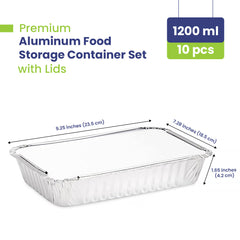 Aluminium Container AC83120 With Lid 1200ML