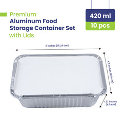 Aluminium Container AC8342 With Lid 420ML