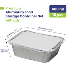 Aluminium Container AC8368 With Lid 680ML