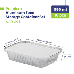 Aluminium Container AC8389 With Lid 890ML