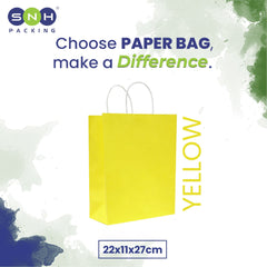 Yellow Paper Bag 22X11X27CM Twisted Handle