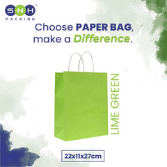 LimeGreen Paper Bag 22X11X27CM Twisted Handle