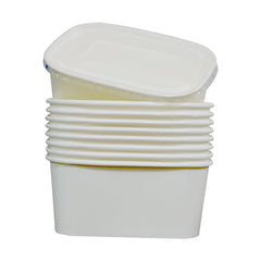 White Paper Container 1000ML With PP Lid 25 Pieces