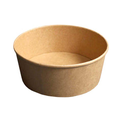 Kraft Paper Salad Bowl 1090 ML With Lid 10 Pieces