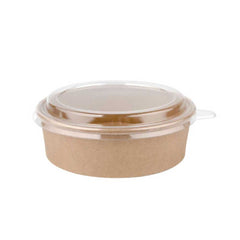 Kraft Paper Salad Bowl 750 ML With Lid 10 Pieces