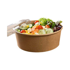 Kraft Paper Salad Bowl 750 ML With Lid 10 Pieces