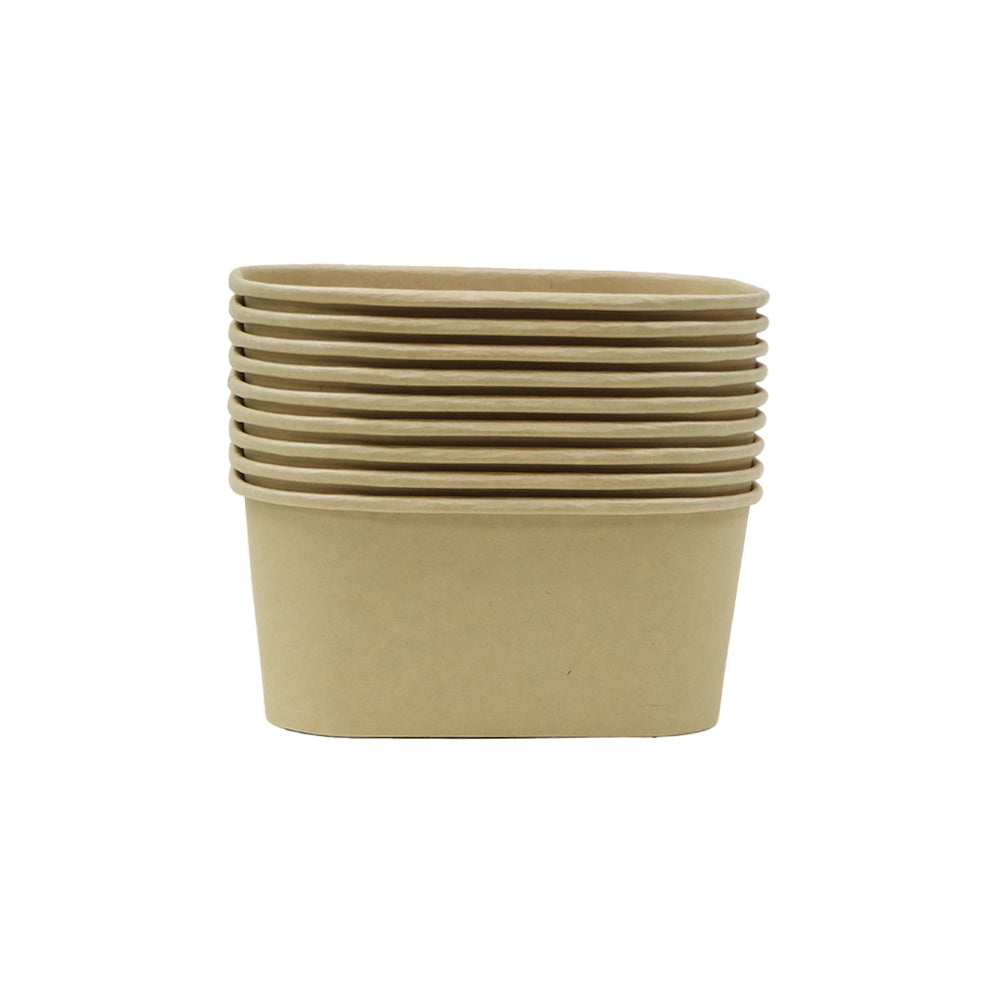 Kraft Paper Container 1000ML With PP Lid 25 Pieces