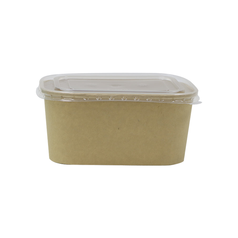 Kraft Paper Container 1000ML With PP Lid 25 Pieces