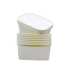 White Paper Container 1000ML With Paper Lid 300 Pieces