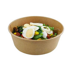 Kraft Paper Salad Bowl 1000 ML With Lid 10 Pieces