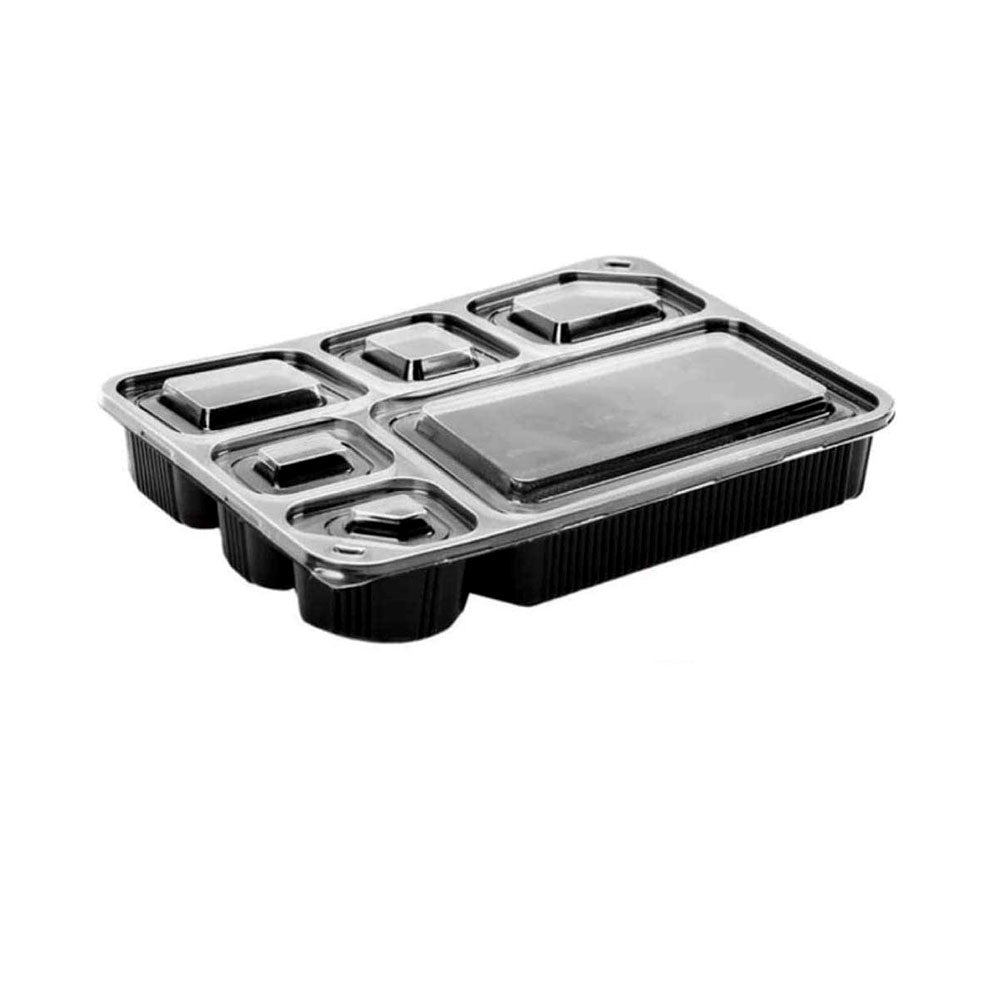 Microwave Container With Lid 6 Compartment 1X150 Pieces