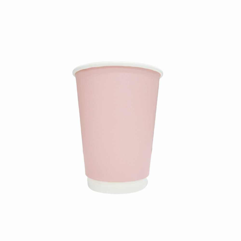 Double Wall Coffee Cup Baby Pink Without Lid 25 Pieces