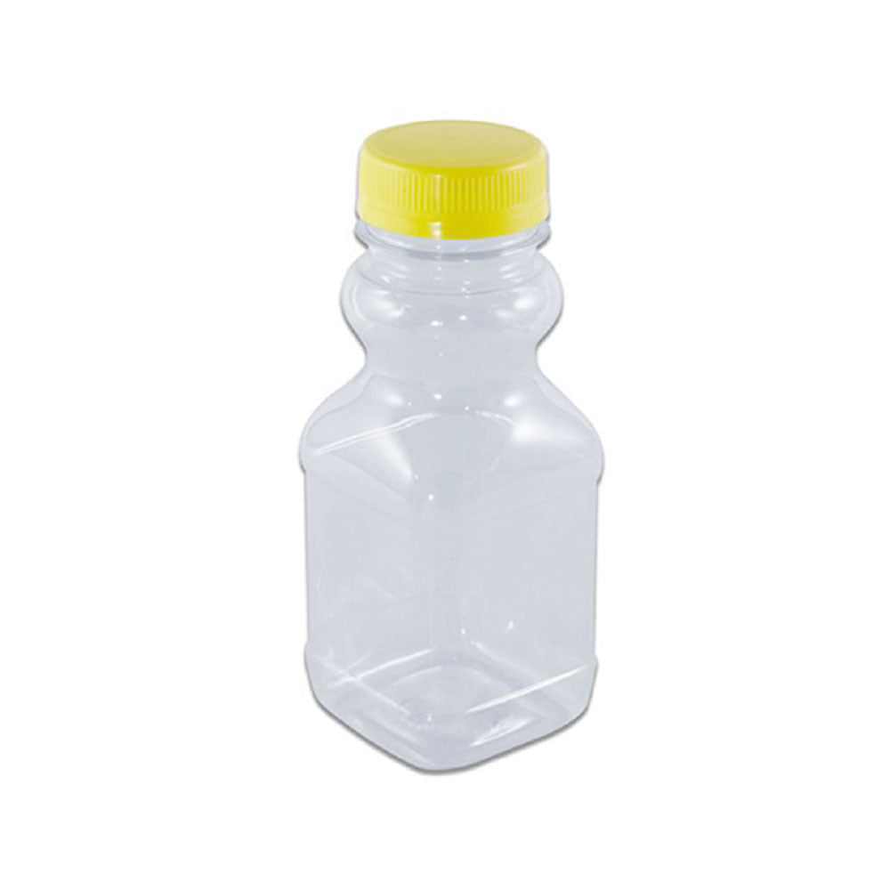 Plastic Juice Bottle 250ml Square Shape Lid 145 Pieces