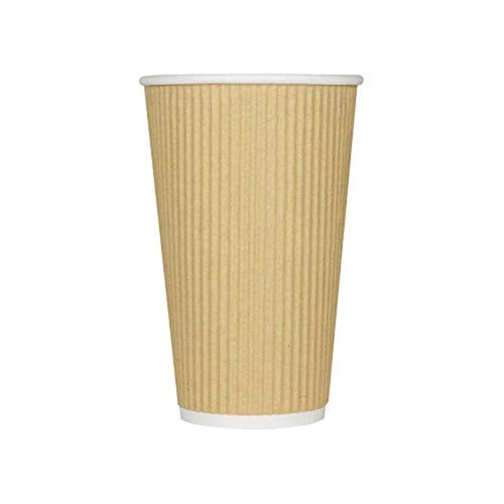 Kraft Ripple Coffee Cup 16 Oz Without Lid 10 Pieces