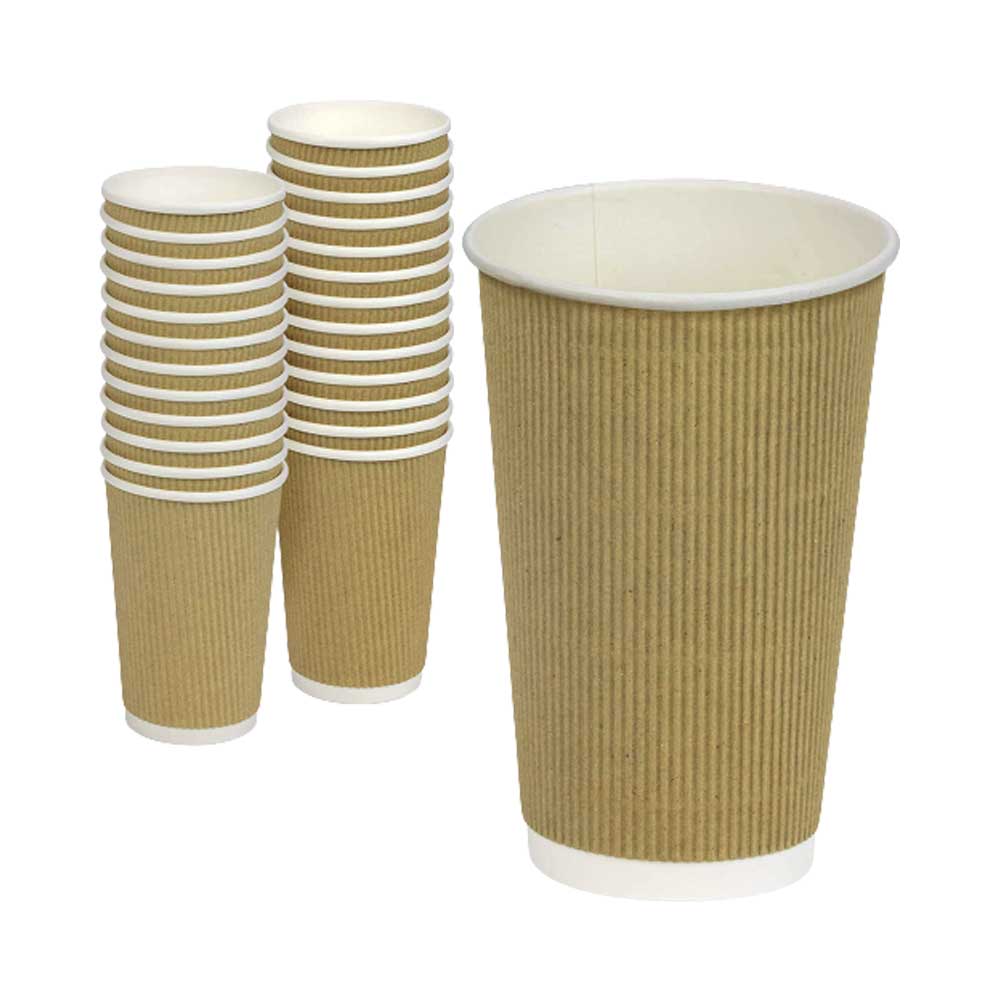 Kraft Ripple Coffee Cup 16 Oz Without Lid 10 Pieces