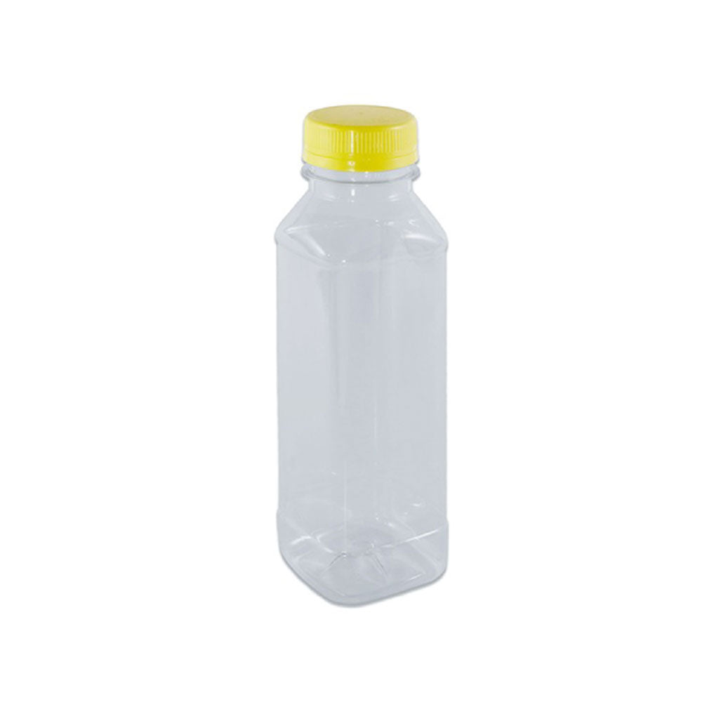 Plastic Juice Bottle 330ml Square Shape Lid 160 Pieces