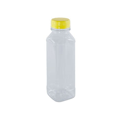 Plastic Juice Bottle 330ml Square Shape Lid 160 Pieces