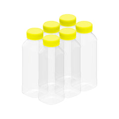 Plastic Juice Bottle 330ml Square Shape Lid 160 Pieces