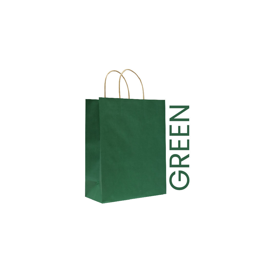 Green Paper Bag 16X8X22CM Twisted Handle