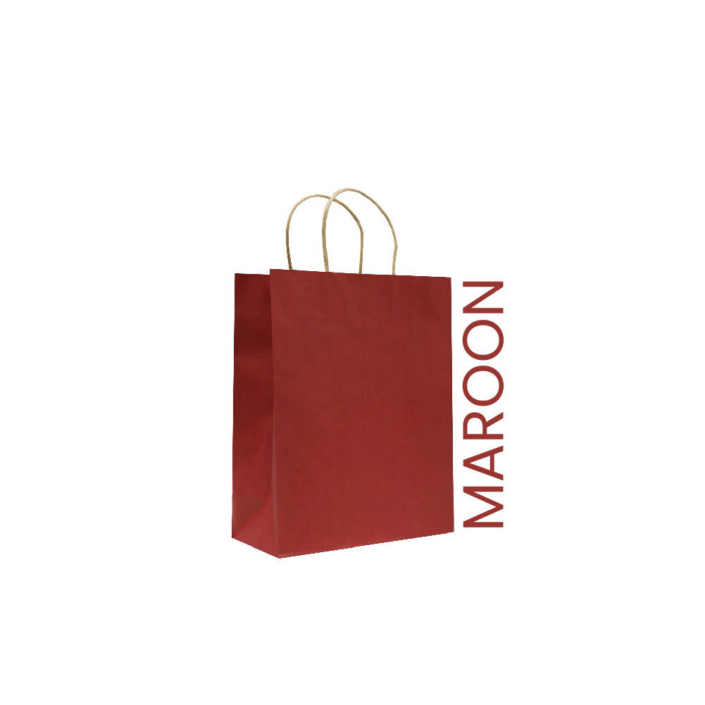 Maroon Paper Bag 16X8X22 Cm Twisted Handle