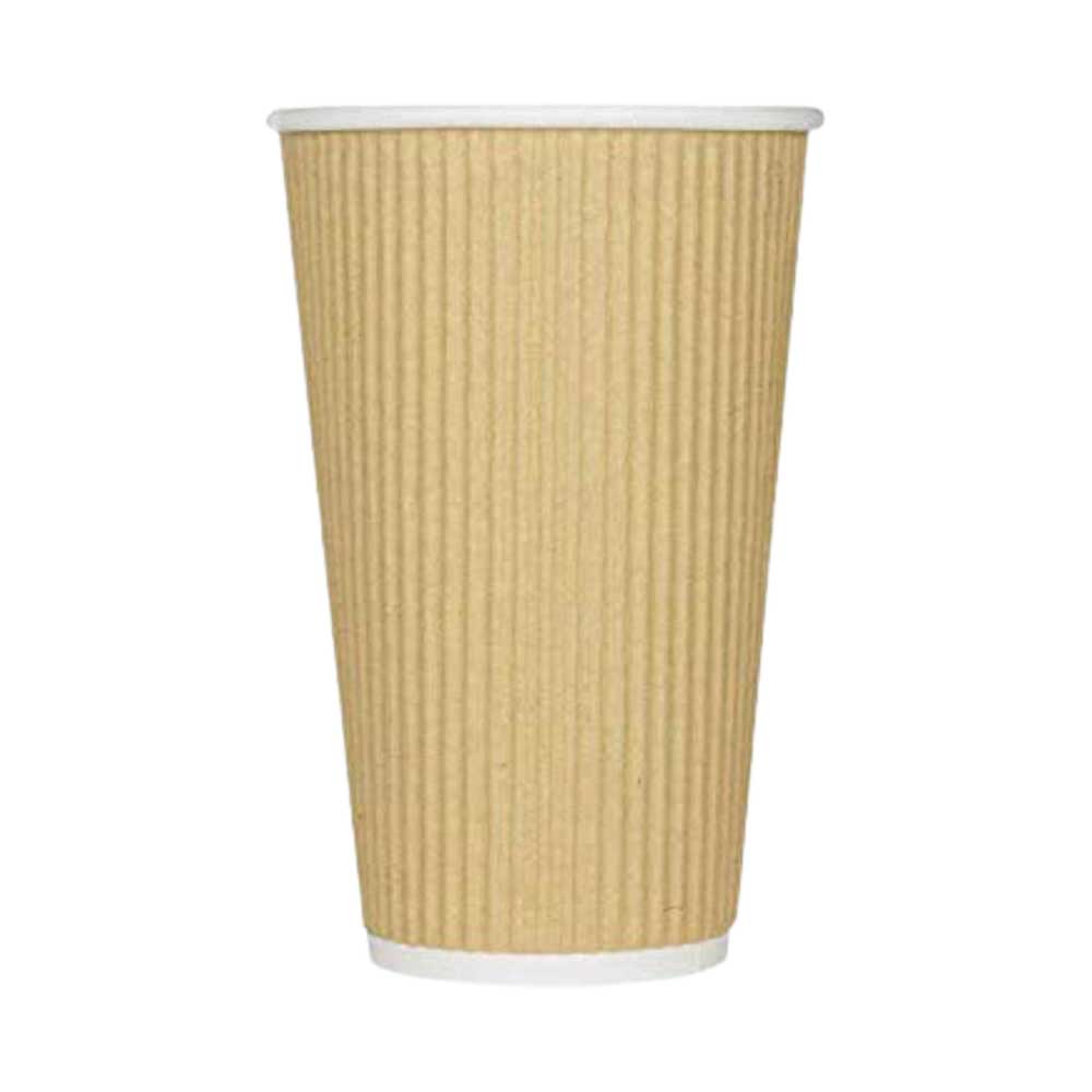 Kraft Ripple Coffee Cup 16 Oz Without Lid 10 Pieces