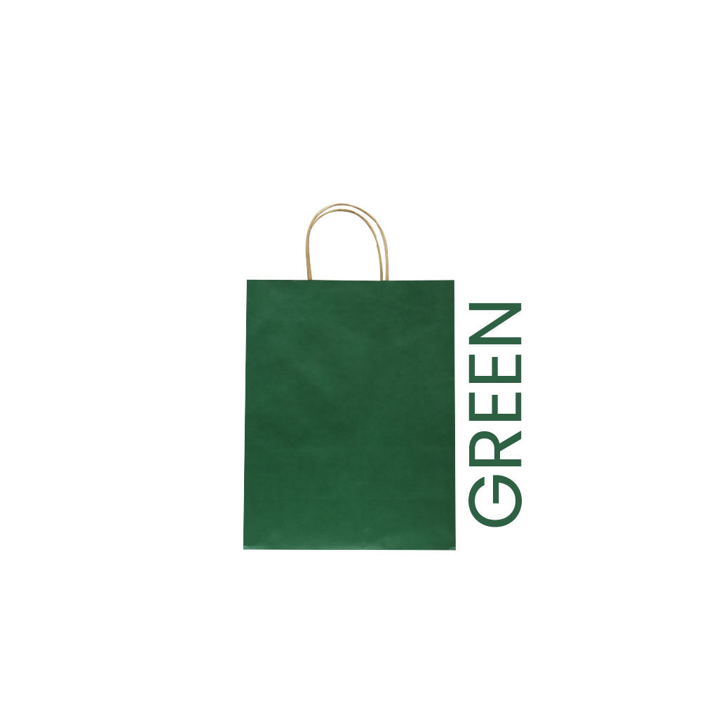 Green Paper Bag 16X8X22CM Twisted Handle