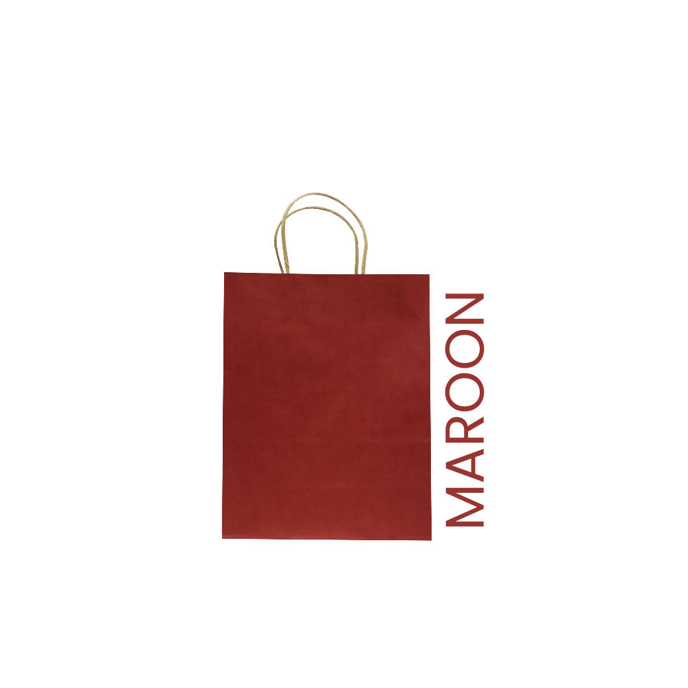 Maroon Paper Bag 16X8X22 Cm Twisted Handle